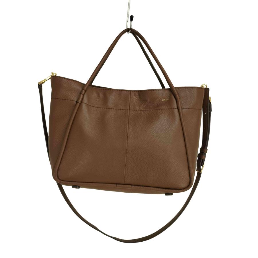 SAZABY サザビー　2WAY レザー ボストンバッグ　ショルダーバッグ 茶 SAZABY（サザビー） 2WAY レザーハンドバッグ レディース 表記無 中古