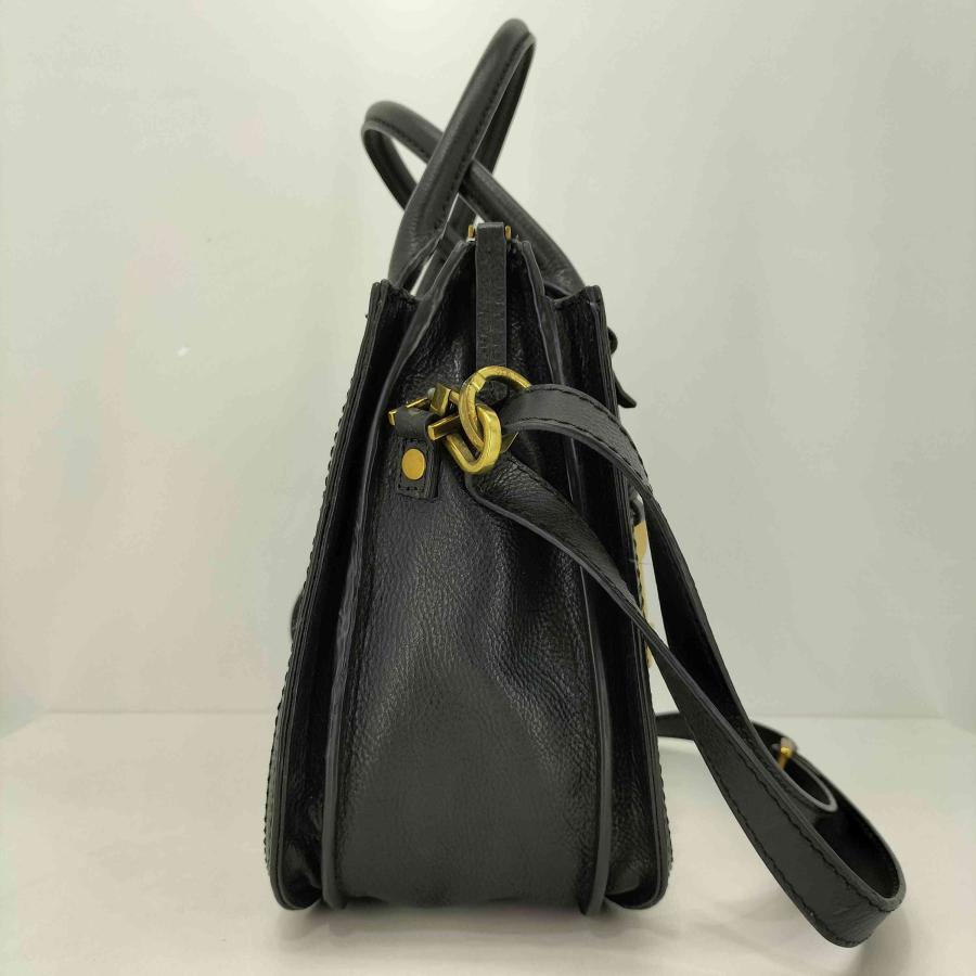 未使用級✨FOSSIL フォッシル 2WAY ハンドバッグ ブラック　レザー FOSSIL（フォッシル） 2way モノグラム ショルダー ハンドバッグ