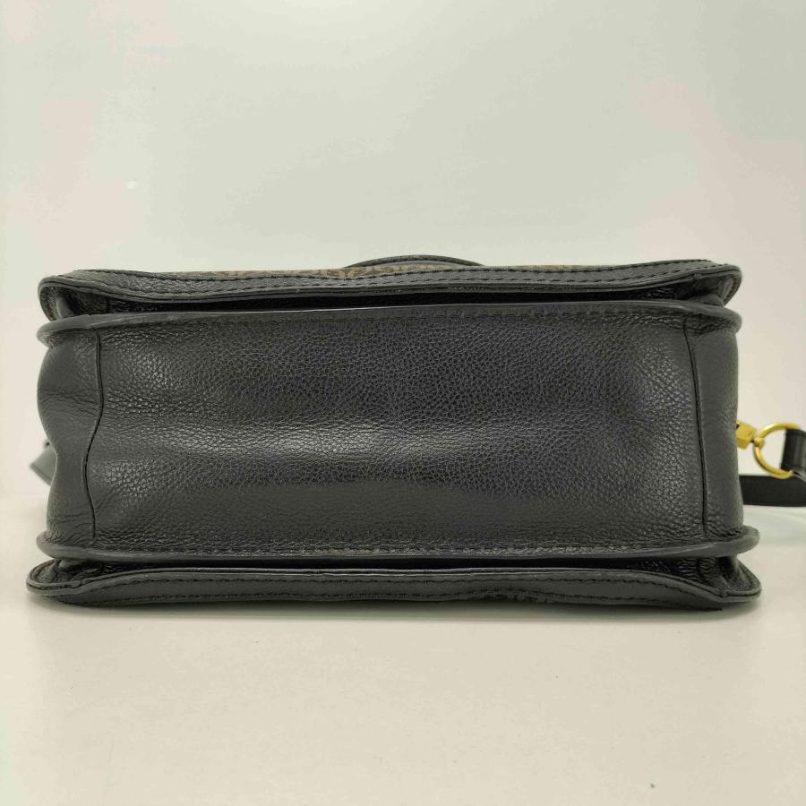 未使用級✨FOSSIL フォッシル 2WAY ハンドバッグ ブラック　レザー FOSSIL（フォッシル） 2way モノグラム ショルダー ハンドバッグ