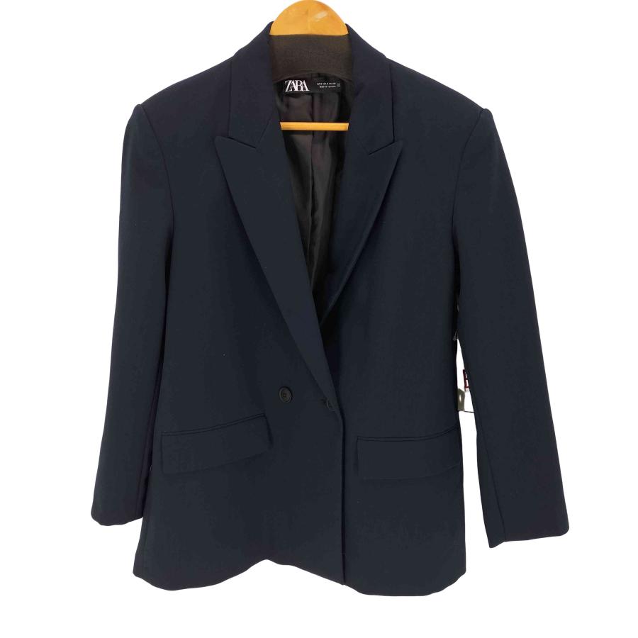 ZARA【新品】ベルト付き テーラードジャケット ZARA（ザラ） ピークドラペル ダブルブレスト テーラードジャケット