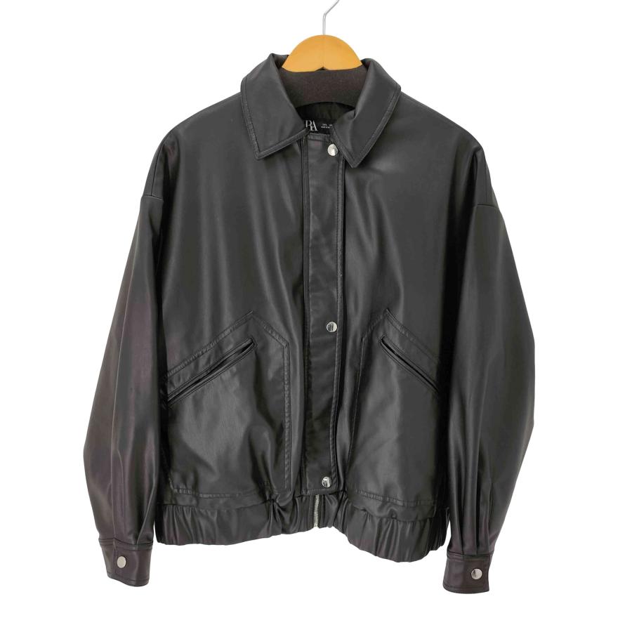 ZARA（ザラ） フェイクレザー コーティング ジャケット レディース