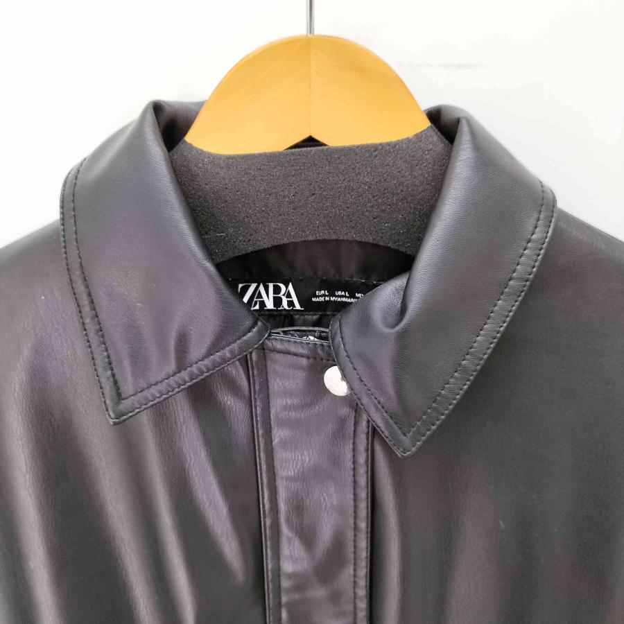 ZARA（ザラ） フェイクレザー コーティング ジャケット レディース