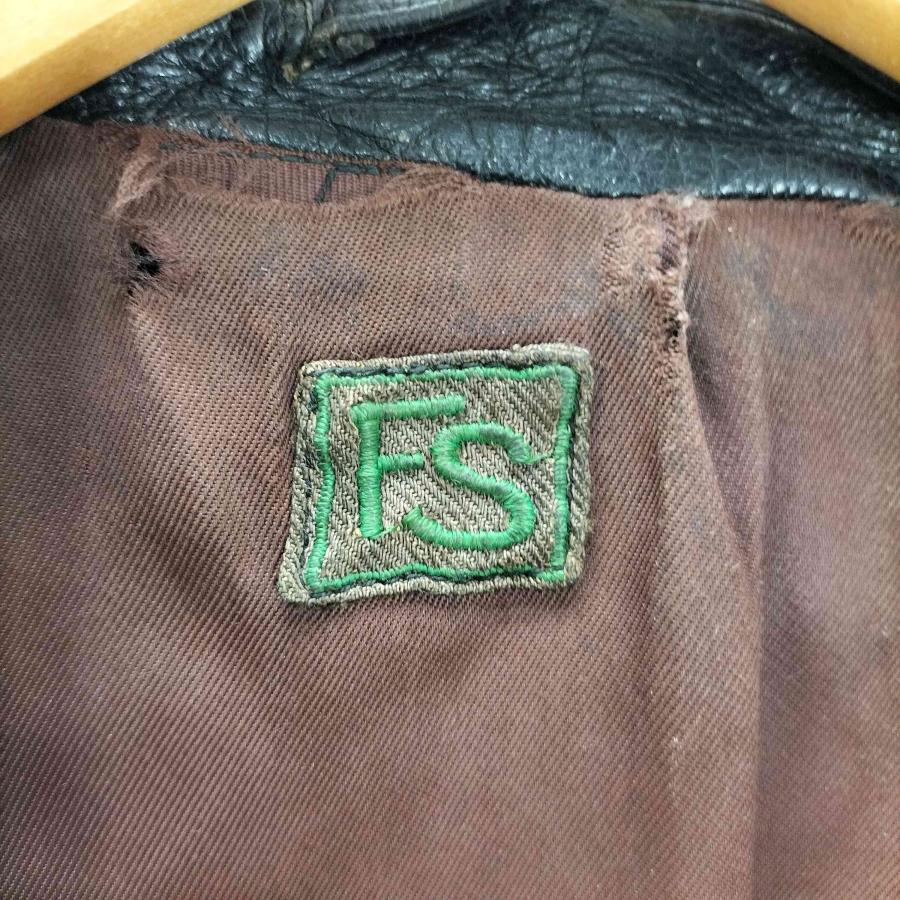 USED古着(ユーズドフルギ) ririジップ FS イニシャル 刺繍 レザー