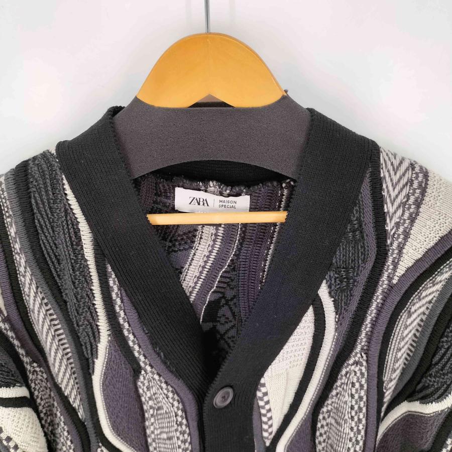 新品未使用品 完売品！ 起毛ジャカードカーディガン ZARA ザラ XL 紡績糸 ZARA（ザラ） ジャガードニットカーディガン メンズ import：S 中古