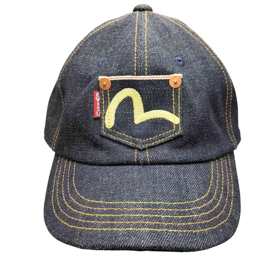 EVISU デニム ポケット キャップ エヴィス カモメ 刺繍　L EVISU（エヴィス） 日本製 カモメ刺繍 ポケット デニムキャップ メンズ