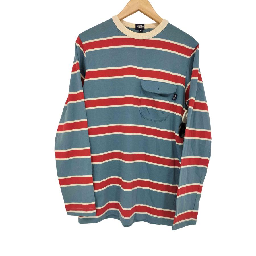 STUSSY（ステューシー） 紺タグ ボーダーポケットTシャツ メンズ JPN 