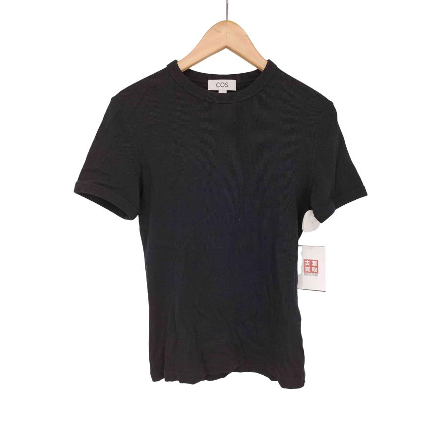 【新品未使用】COS スリムフィットリブTシャツ　ブラックMサイズ COS(コス) SLIM RIBBED T-SHIRT スリムフィットリブTシャツ メンズ