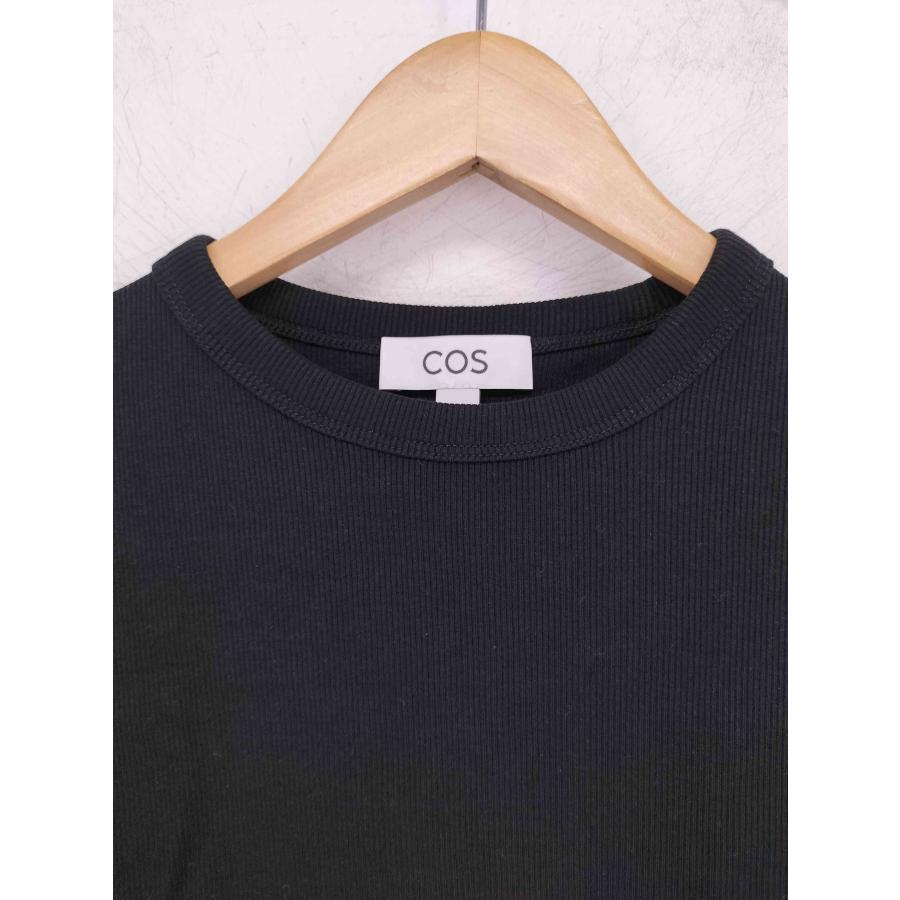 【新品未使用】COS スリムフィットリブTシャツ　ブラックMサイズ COS(コス) SLIM RIBBED T-SHIRT スリムフィットリブTシャツ メンズ