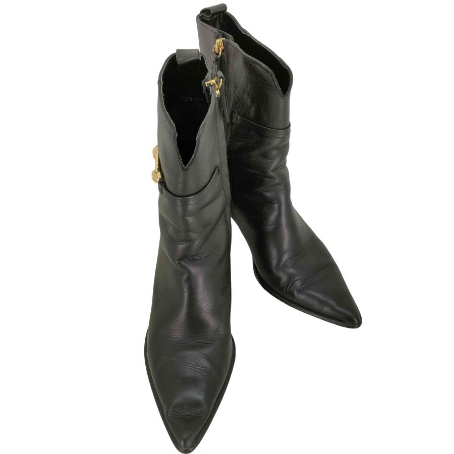 メンズ　ヒールブーツ　ヴィンテージ ZARA（ザラ） チェーン ショートレザーヒールブーツ メンズ JPN：27.5