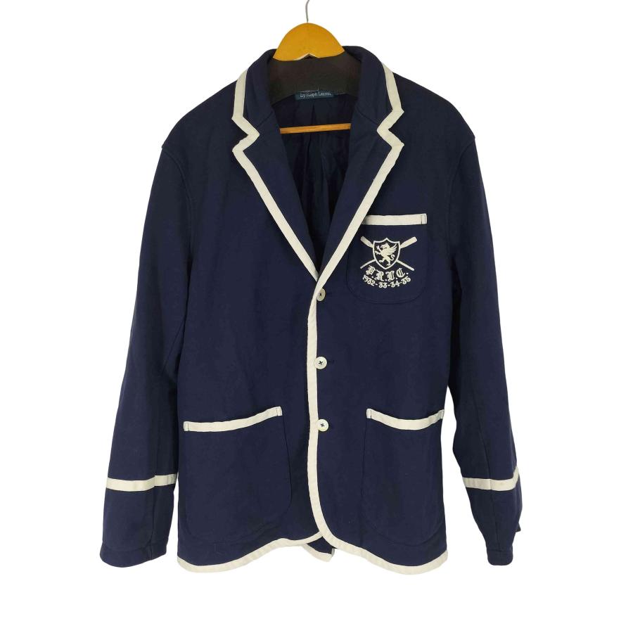 90s ポロバイラルフローレン ネイビー コットン ダブル ブレザー ピンズ Polo by RALPH LAUREN(ポロバイラルフローレン) 90S 刺繍 紺ブレ