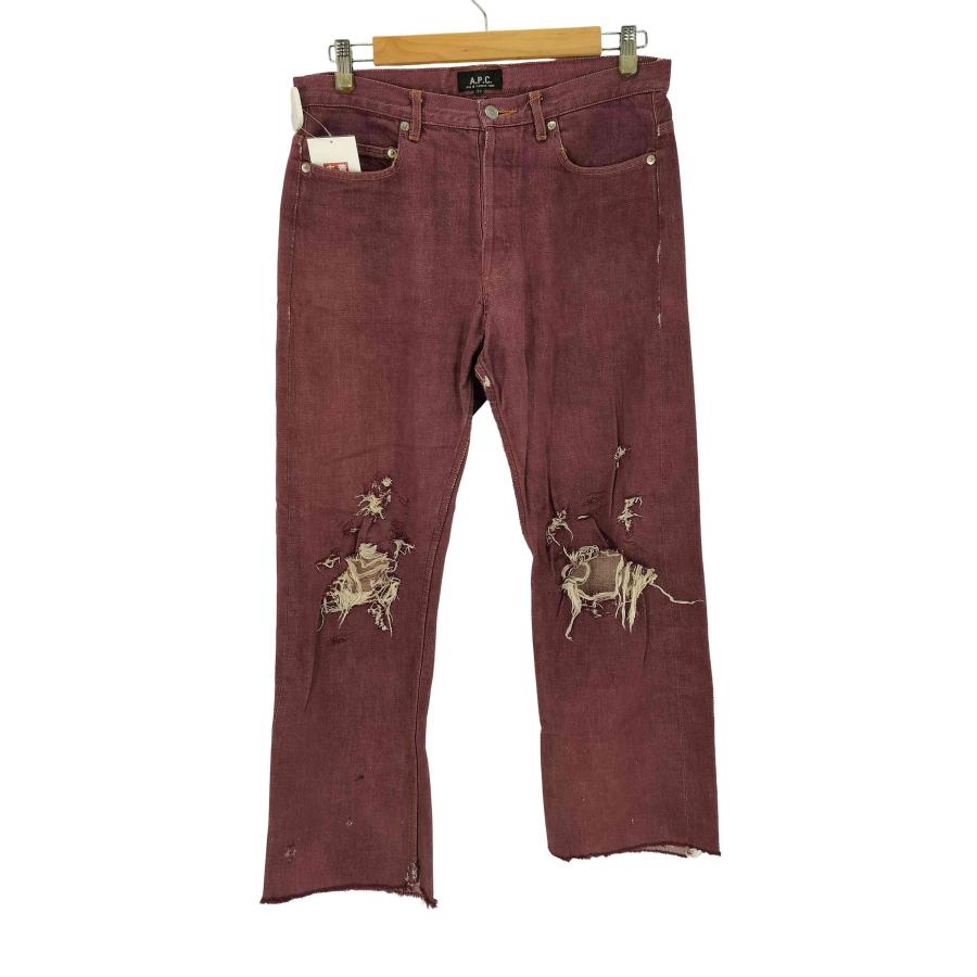 A.P.C.（アーペーセー） ボタンフライ ダメージ加工 デニムパンツ 