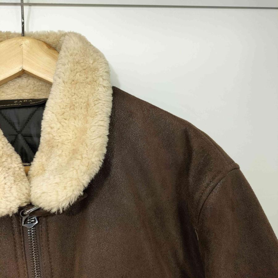 【未使用級】ZARA B-3 M L フェイクムートンジャケット ユーズド加工 ZARA（ザラ） B-3 フェイクムートン ジャケット メンズ import：M 中古