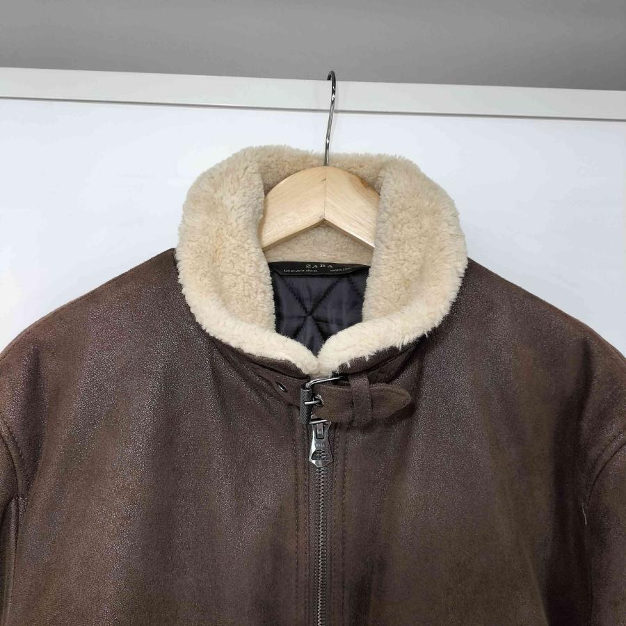 【未使用級】ZARA B-3 M L フェイクムートンジャケット ユーズド加工 ZARA（ザラ） B-3 フェイクムートン ジャケット メンズ import：M 中古