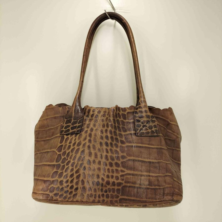 FURLA（フルラ） クロコダイル型押し スカラップトートバッグ 