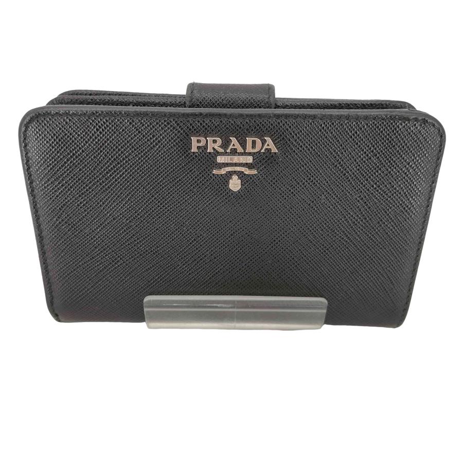 未使用に近い　PRADA プラダ　サフィアーノ　折り財布　二つ折り　ロゴ PRADA（プラダ） サフィアーノ 二つ折り財布 レディース 表記無 中古