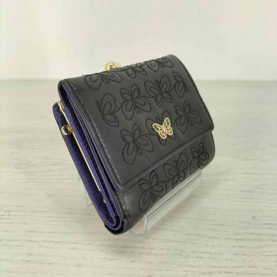 【極美品】ANNA SUI アナスイ　ダリア　がま口　バタフライ　二つ折り財布 ANNA SUI（アナスイ） エターナル バタフライ がま口二つ折り財布
