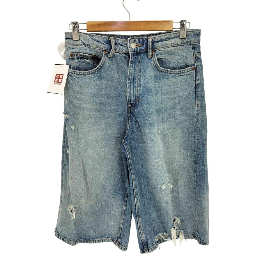ZARA（ザラ） 七分丈 ダメージ加工 デニムバギーショーツ メンズ USA 2