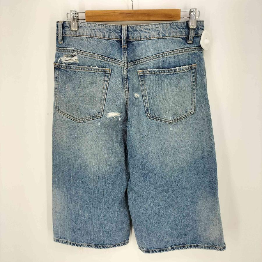 ZARA（ザラ） 七分丈 ダメージ加工 デニムバギーショーツ メンズ USA 2