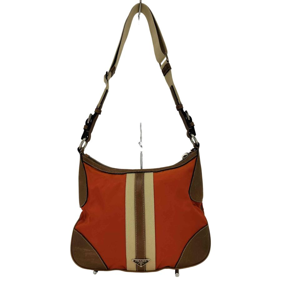 PRADA（プラダ） STRIPE BAG ナイロン レザー ショルダーバッグ 