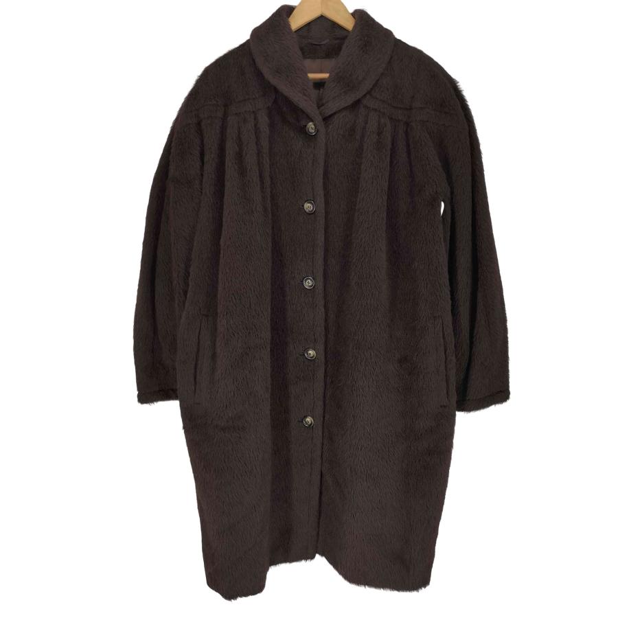 美品 Max Mara マックスマーラ キャメル ムートン切替 ロングコート