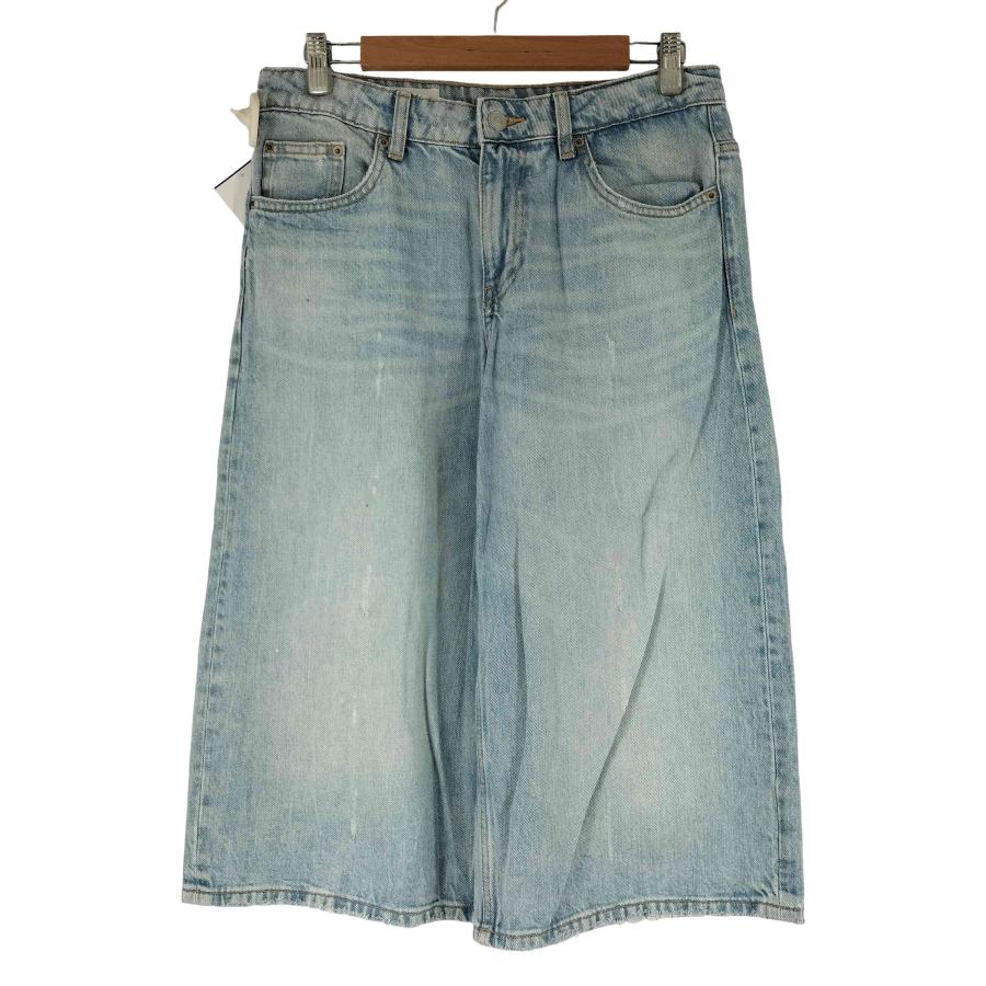 たらこさま sold　フランス 1900s 褐色パンジーレース チューリプレース ZARA（ザラ） ダメージ ローライズ デニムバミューダジョーツ メンズ