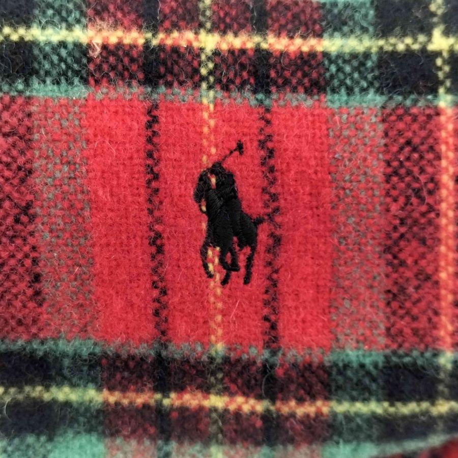 Polo Ralph Lauren チェック柄マフラー 赤ポニー RALPH LAUREN(ラルフローレン) ポニー刺繍 チェック柄 マフラー