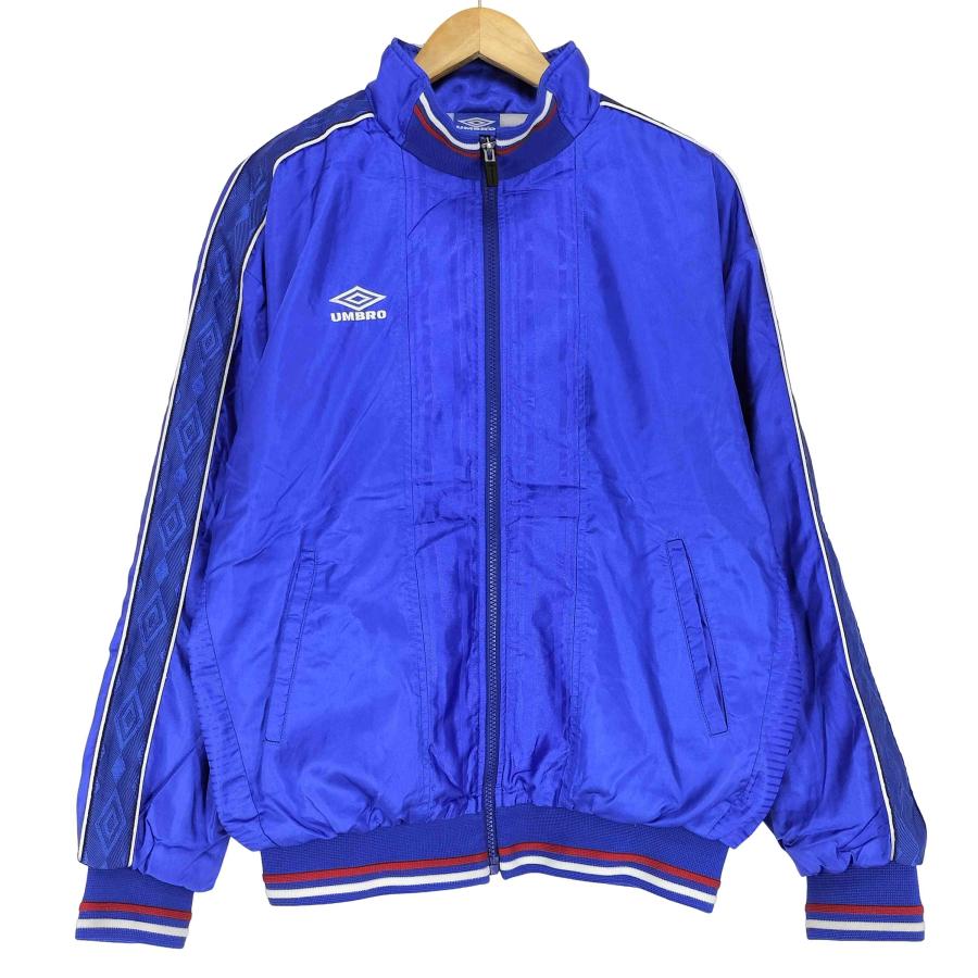 【90s】UMBROトラックセットアップ M 青赤白/アンブロ/ジャージ umbro（アンブロ） 90s- 青タグ ラインテープ ナイロントラック