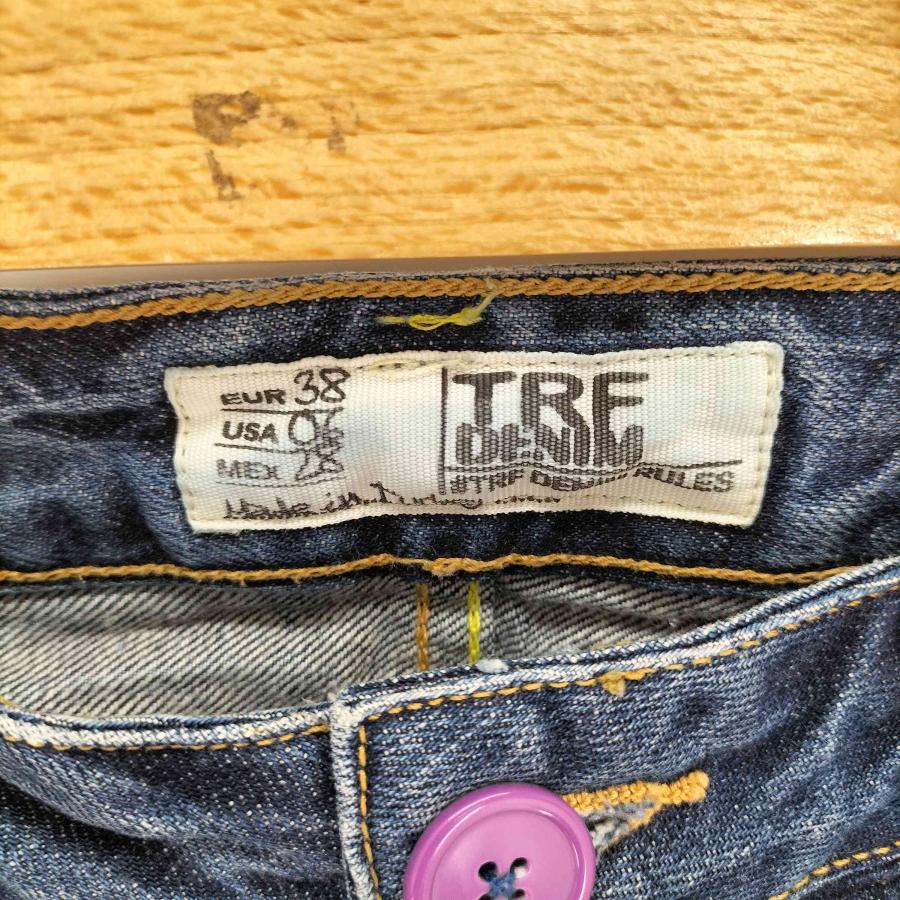 ZARA（ザラ） TRF DENIM ペイント クラッシュ加工 ローライズ フレア