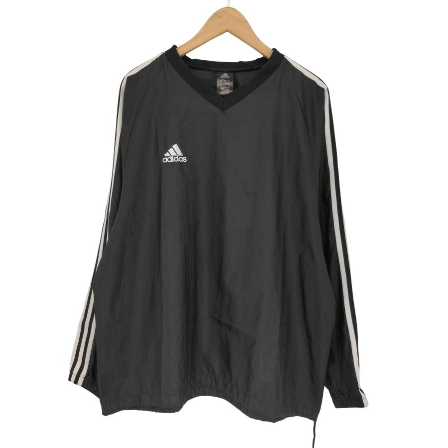 adidas（アディダス） ワンポイントロゴ刺繍 Vネック ナイロンプル 