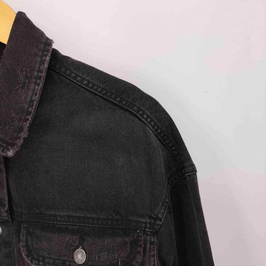 ZARA（ザラ） ダメージ加工 オーバーサイズ ブラック デニムジャケット