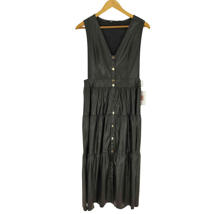 ZARA（ザラ） フェイクレザーロングワンピース レディース import：M 