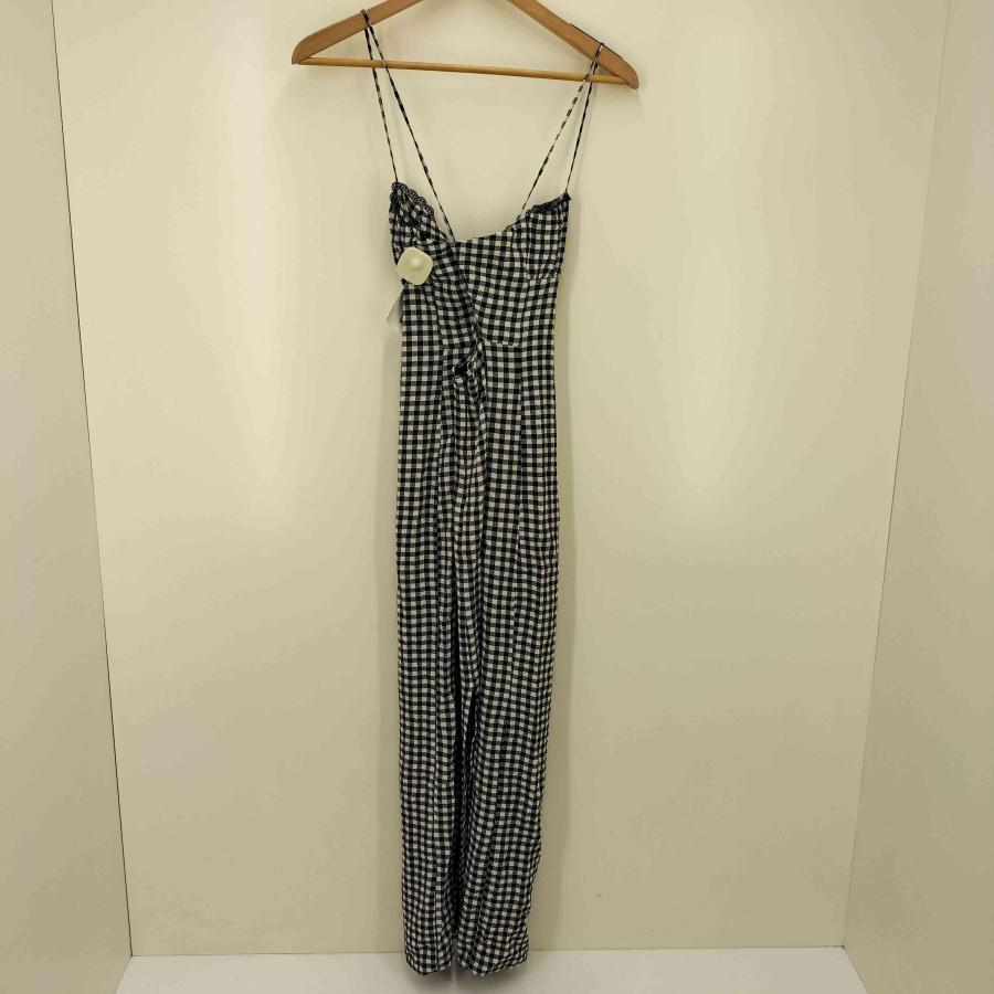 ZARA（ザラ） フィットギンガムチェック柄ミディワンピース レディース
