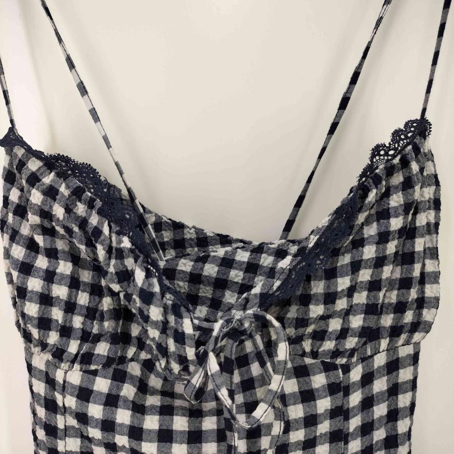 ZARA（ザラ） フィットギンガムチェック柄ミディワンピース レディース