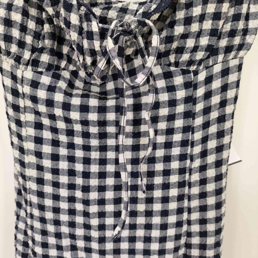 ZARA（ザラ） フィットギンガムチェック柄ミディワンピース レディース