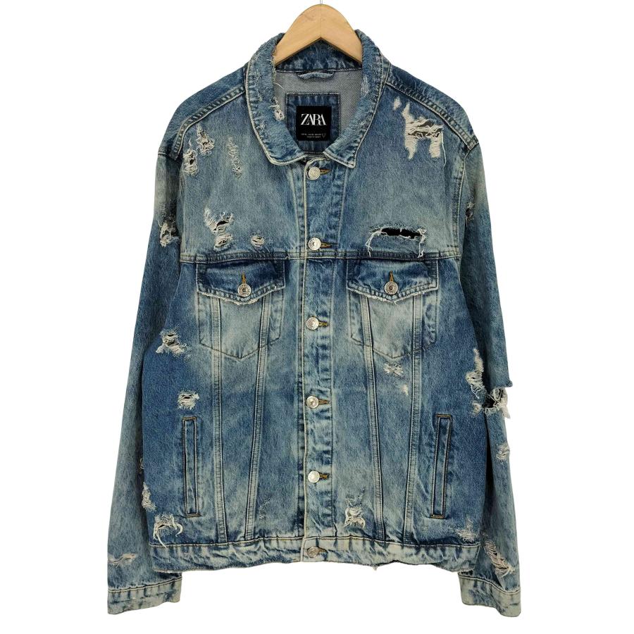 ZARA（ザラ） オーバーサイズ ダメージ 加工 デニムジャケット メンズ 