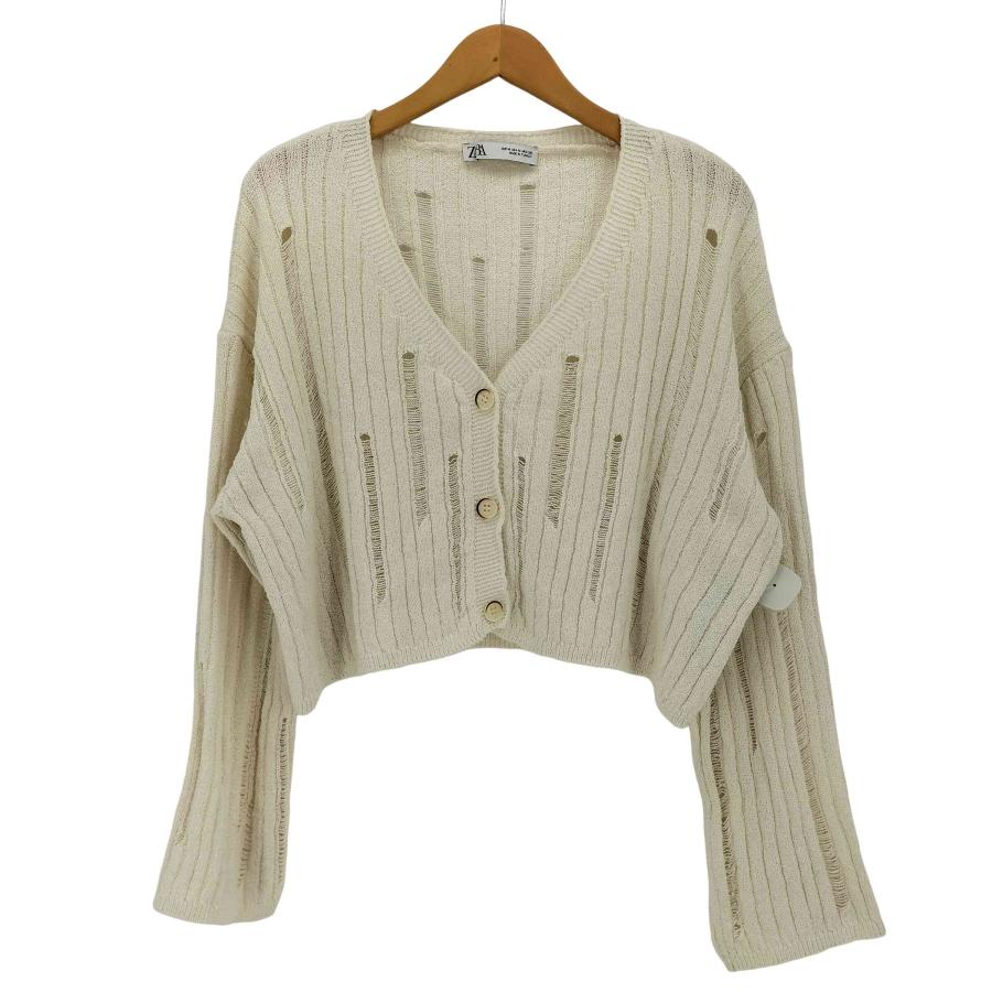 ZARA（ザラ） ダメージ加工 クロップド カーディガン レディース 