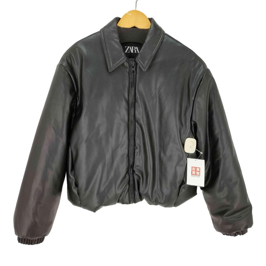 ZARA（ザラ） フェイクレザーパフジャケット レディース import：XS 