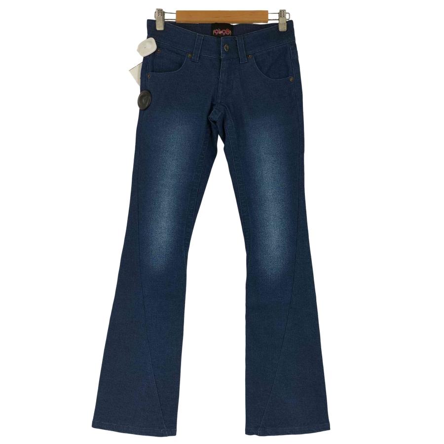 美品】BEAMS パッチワーク風 ストレートデニムパンツ カットオフ S 