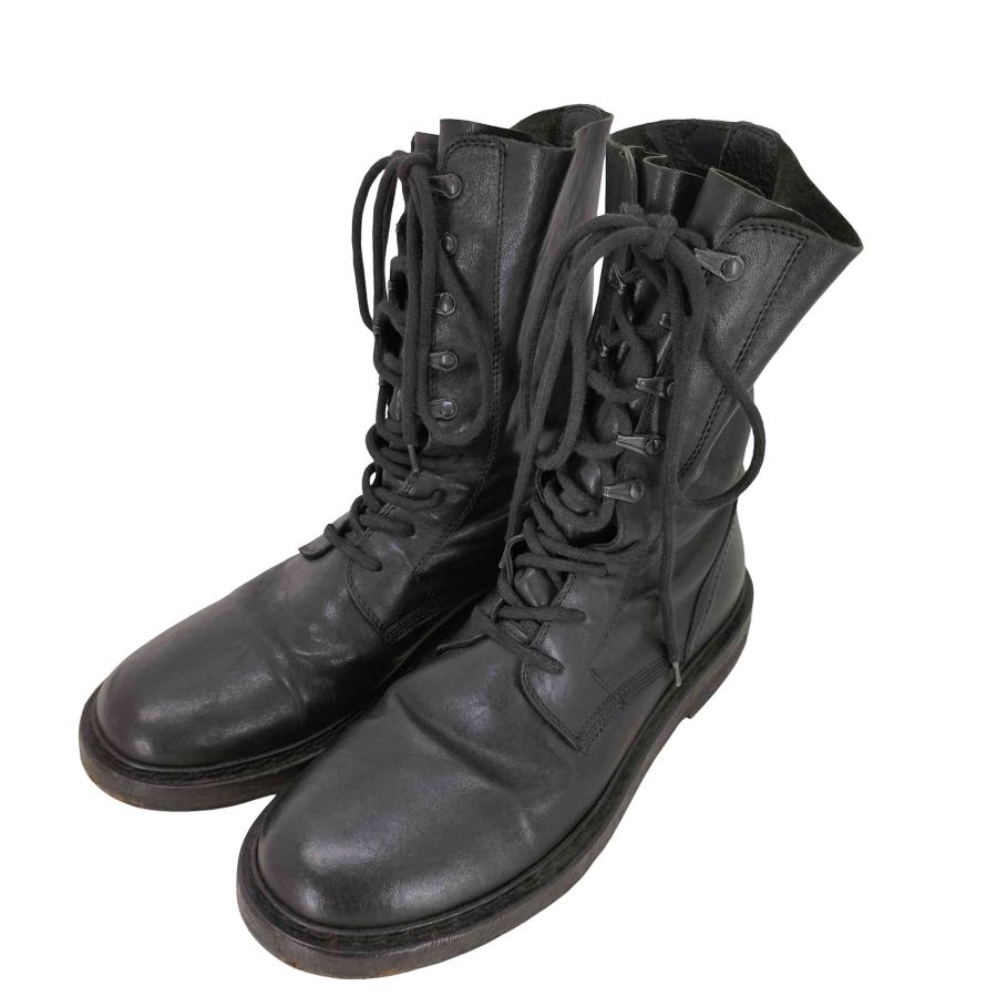 ANN DEMEULEMEESTER レザー レースアップ ベルト ブーツ38 Ann DEMEULEMEESTER（アン ドゥムルメステール） レースアップ レザー
