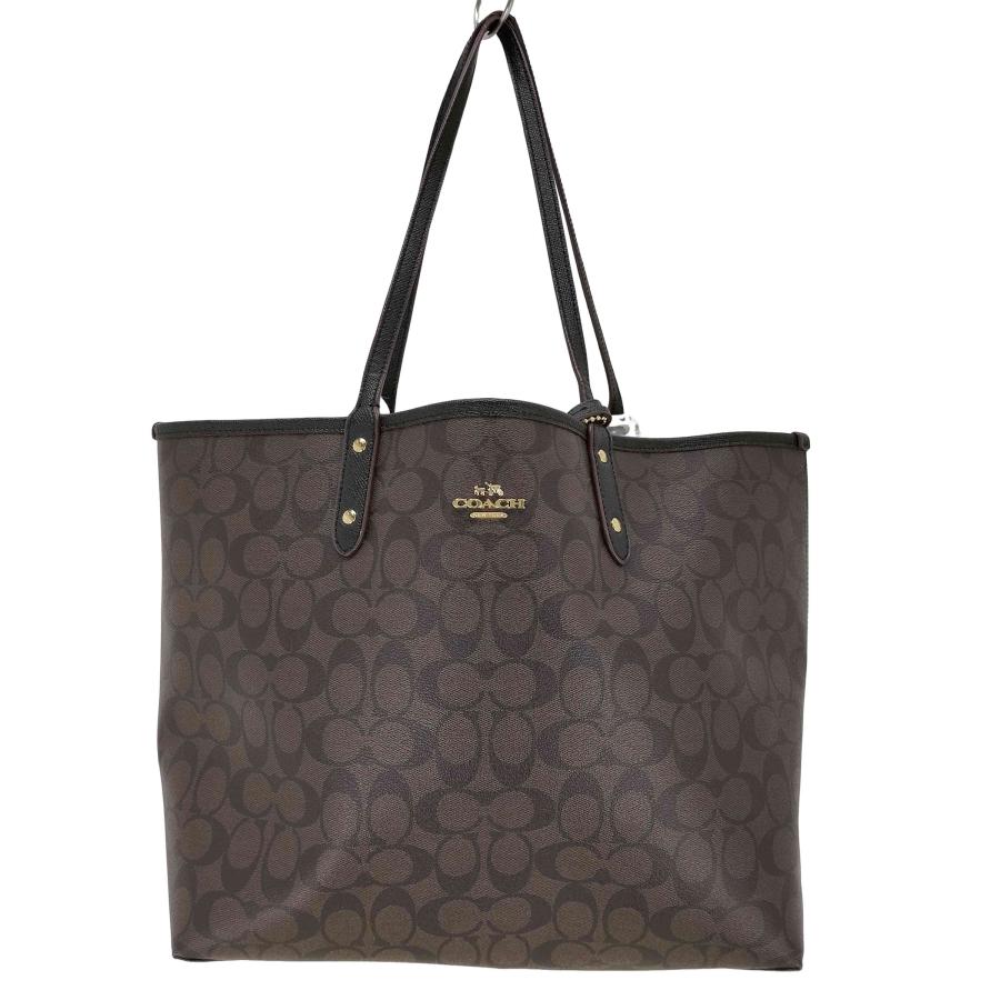COACH（コーチ） ポーチ付き シグネチャー リバーシブルトートバッグ 