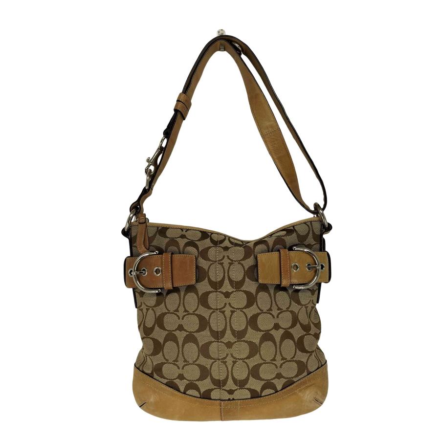 COACH シグネチャー ショルダーバッグ　ヴィンテージ　y2k COACH（コーチ） シグネチャー ベルト装飾 ショルダーバッグ Y2K
