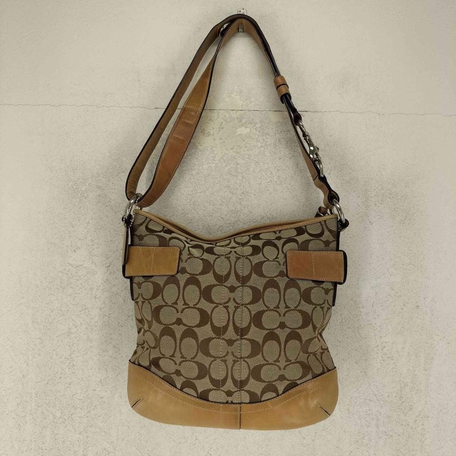 COACH シグネチャー ショルダーバッグ　ヴィンテージ　y2k COACH（コーチ） シグネチャー ベルト装飾 ショルダーバッグ Y2K