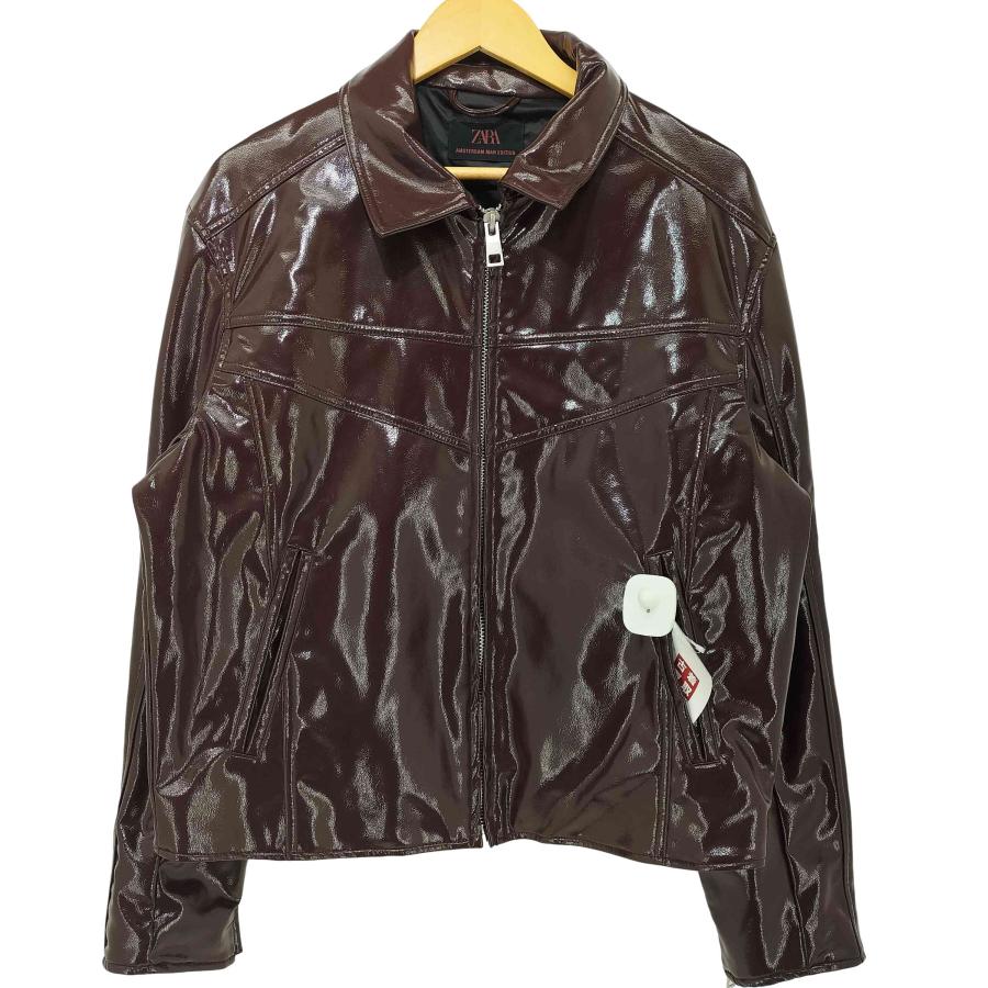 新作未使用 ヴィンテージエフェクトレザー】完売 ZARA シャツ