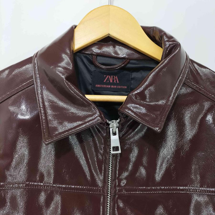 【新作未使用 ヴィンテージエフェクトレザー】完売 ZARA シャツジャケット 新作未使用 ヴィンテージエフェクトレザー】完売 ZARA シャツ