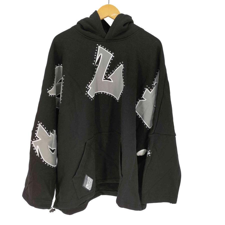 美品　ガルフィー　ビッグロゴ　ジップアップパーカー　ビッグシルエット　XL　黒 メンズ 美品 ガルフィー ビッグロゴ ジップアップパーカー ビッグ