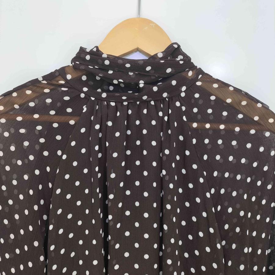 ZARA（ザラ） リボン付きドットプリントブラウス レディース import：S
