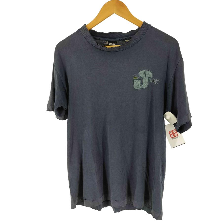 STUSSY 80s折れクラウン　tシャツ STUSSY（ステューシー） 80-90s 折れクラウン プリント Tシャツ ボロ