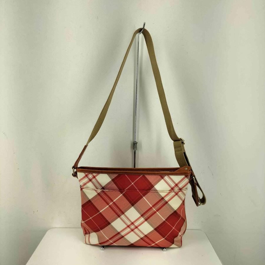 Vivienne Westwood ショルダーバッグ タータンチェック 赤系 Vivienne Westwood（ヴィヴィアンウエストウッド） チェック レザー