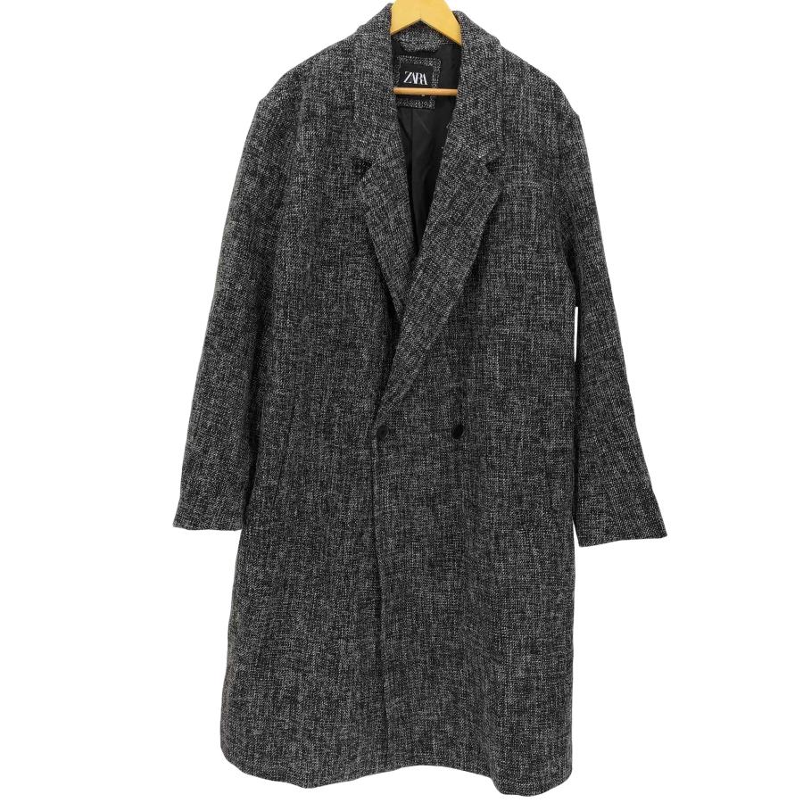 ZARA（ザラ） ツイード ダブルブレスト チェスターコート メンズ