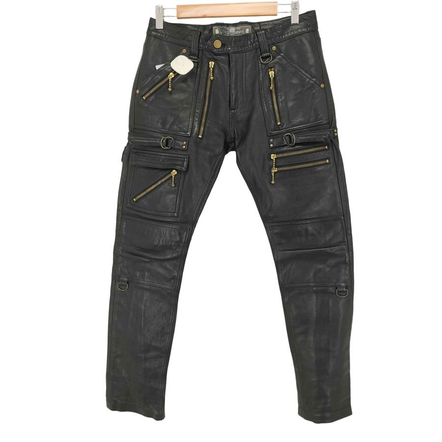 ブラックミーンズ BLACK MEANS（ブラックミーンズ） レザーパンツ GOLD ZIP メンズ JPN